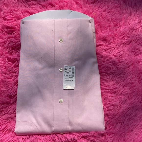 New from the package and NWT Jos. A Bank pink traveler shirt size 15.5X33 - Picture 3 of 5